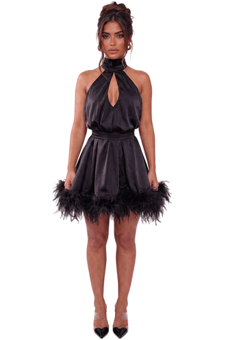 Arabella Asymmetrical Mini Dress - Rouge