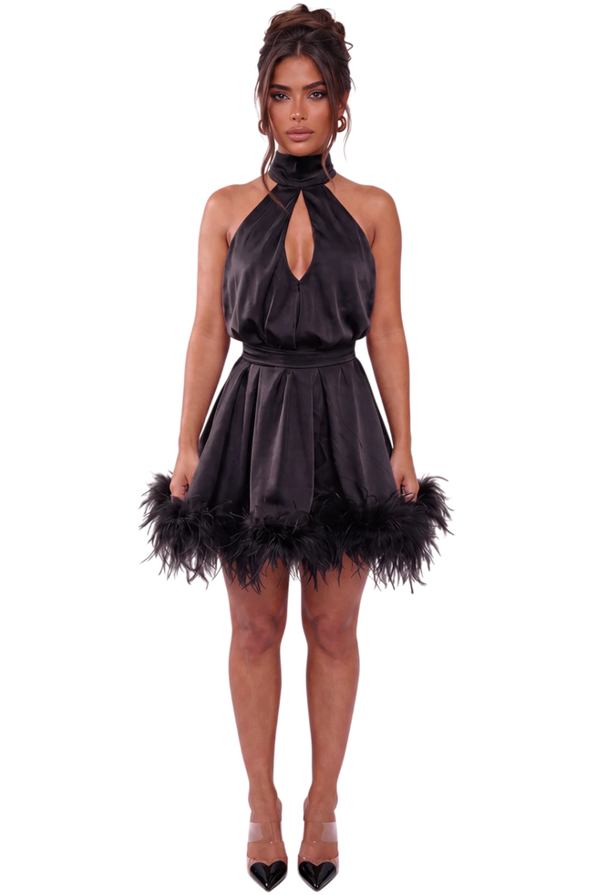 Arabella Asymmetrical Mini Dress - Rouge